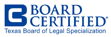 Board Certification by the Texas Board of Legal Specialization logo